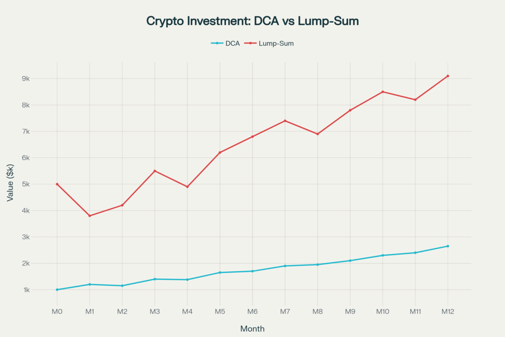 Dollar-Cost Averaging (DCA) vs Lump-Sum Investment Performance Over 12 Months